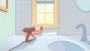 Applying bathroom caulk